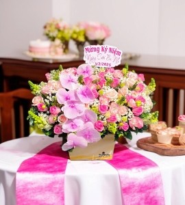 Giỏ Hoa Pinky LG018