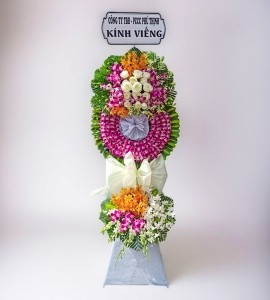 Kệ Hoa Lan Tím Chia Buồn CB093
